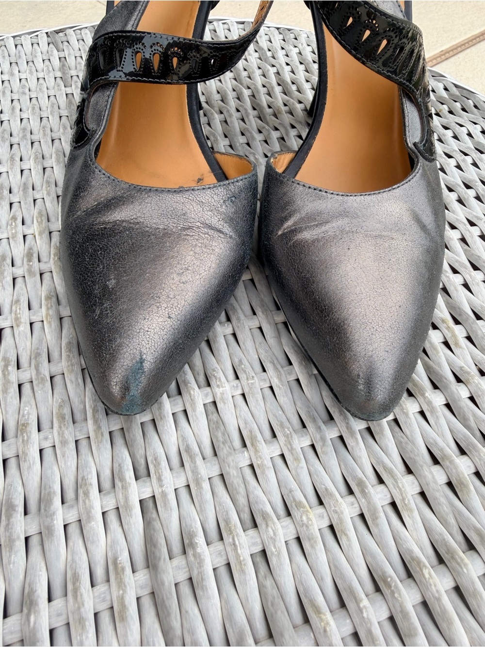 John Fluevog Andromeda Elegant Ankle Strap Heel in Silver - Picture 7 of 8